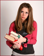 girl with books